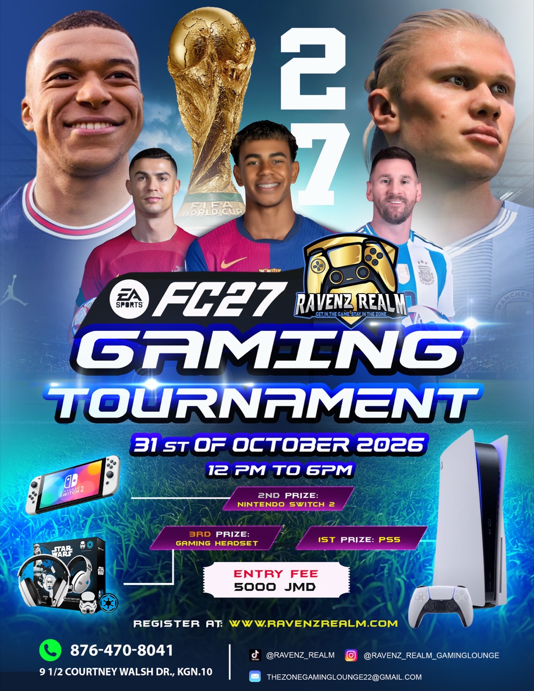 Ravenz Realm EA Sports FC 27 tournament flyer: 31 October 2026